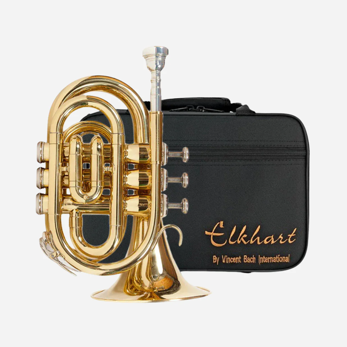 Elkhart 100PKT Bb Pocket Trumpet - Lacquer - Image 3