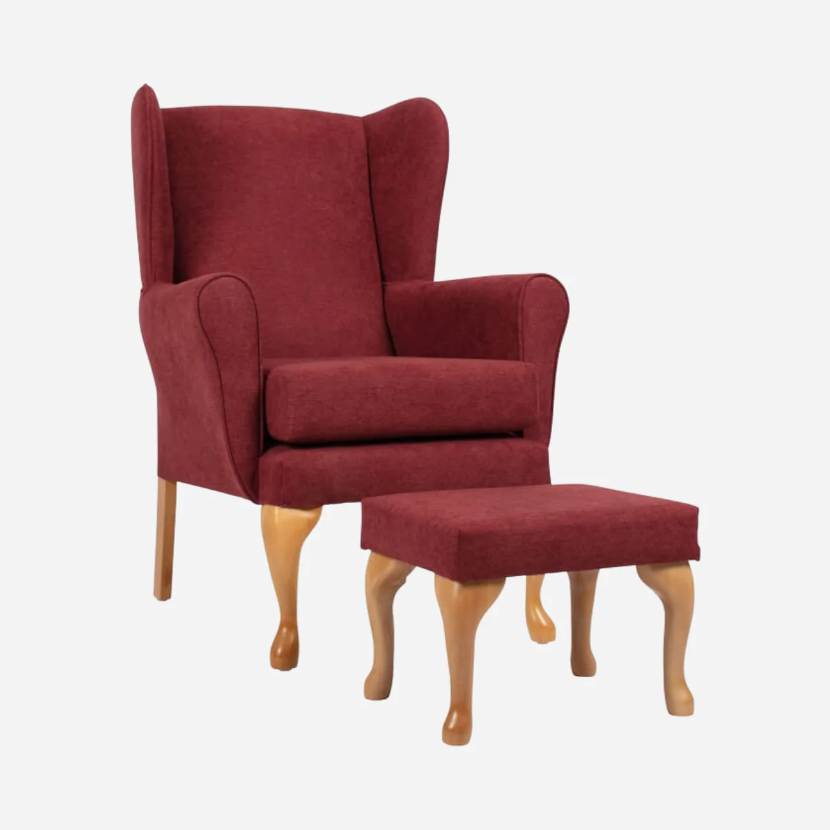 Queen Anne Fireside Chair with Matching Footstool - Image 3