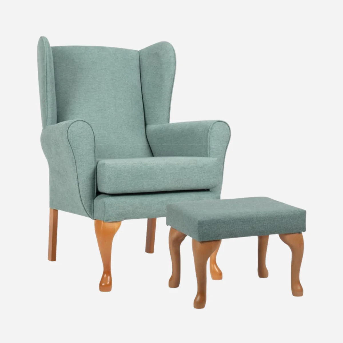 Queen Anne Fireside Chair with Matching Footstool - Image 4