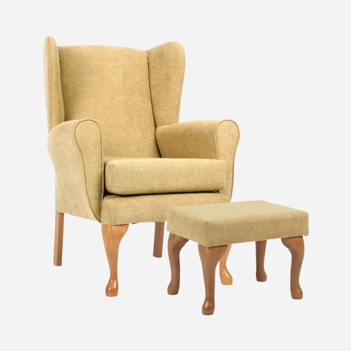 Queen Anne Fireside Chair with Matching Footstool - Image 5